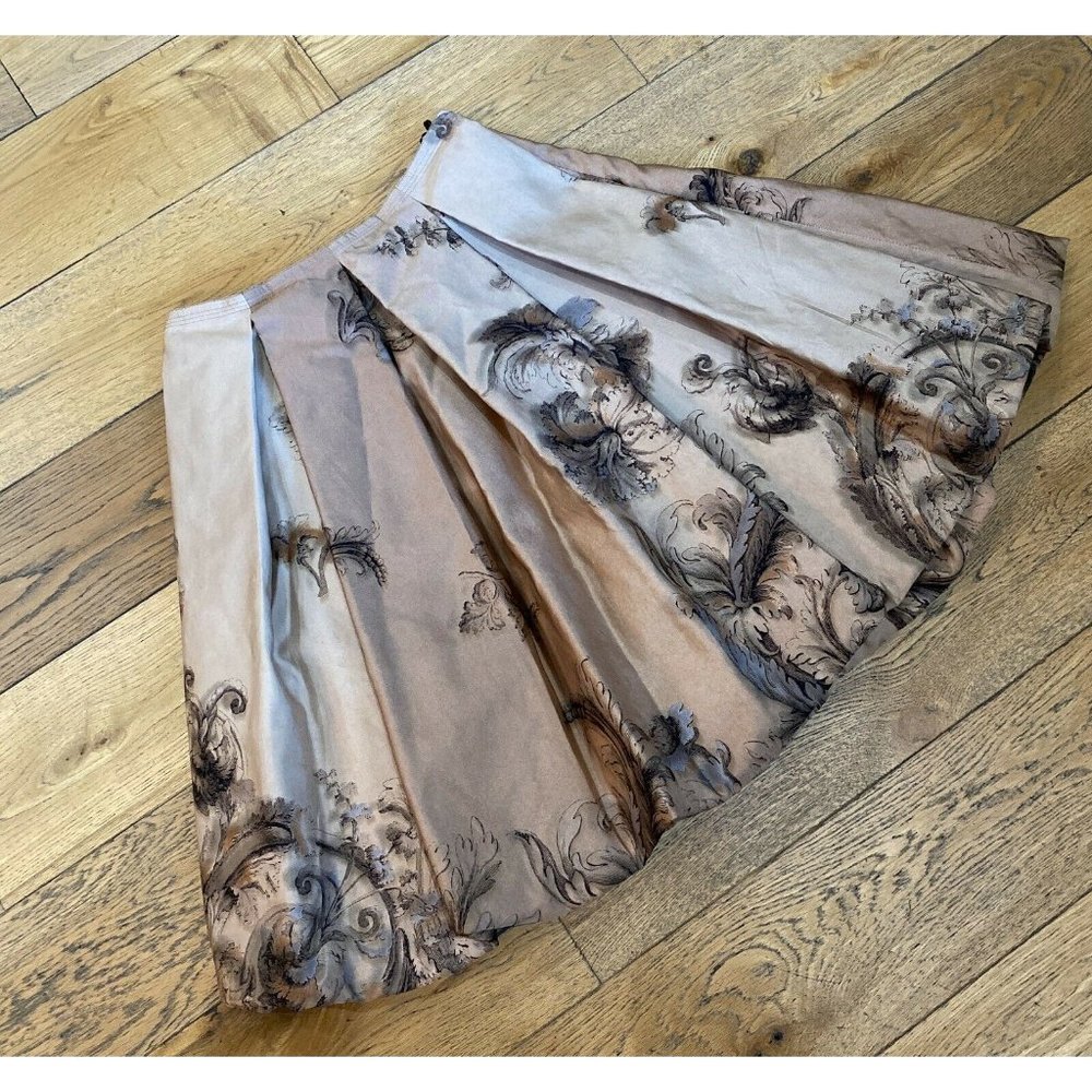 PRADA Silk Pleated Bubble Midi Paisley Skirt 6 - Picture 8 of 10